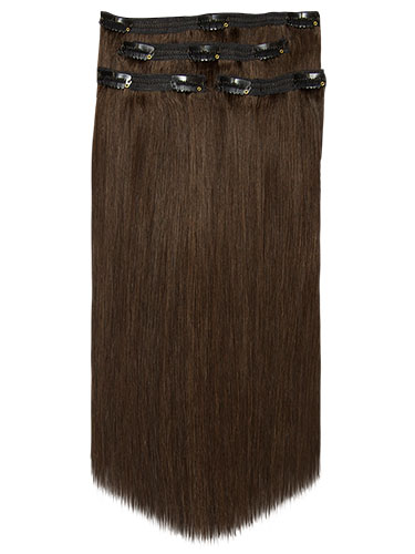 Fab Clip In Lace Weft Remy Hair Extensions (70g) #4-Chocolate Brown 20 inch