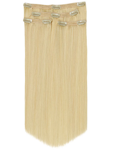 Fab Clip In Lace Weft Remy Hair Extensions (70g) #613-Lightest Blonde 20 inch