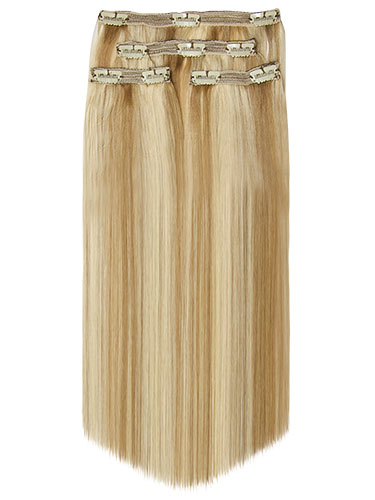 Fab Clip In Lace Weft Remy Hair Extensions (70g) #12/16/613-Light Golden Brown/Sahara Blonde/Lightest Blonde Mix 20 inch