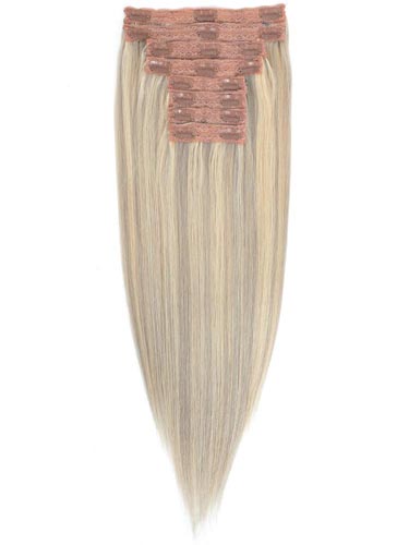 Fab Clip In Lace Weft Remy Hair Extensions (140g) #18/613-Ash Blonde with Lightest Blonde 20 inch