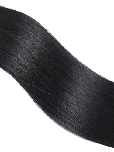 Fab Clip In Lace Weft Remy Hair Extensions (140g) #1-Jet Black 20 inch