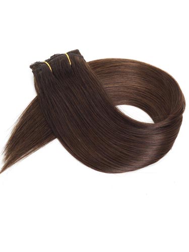 Fab Clip In Lace Weft Remy Hair Extensions (140g) #2-Darkest Brown 20 inch