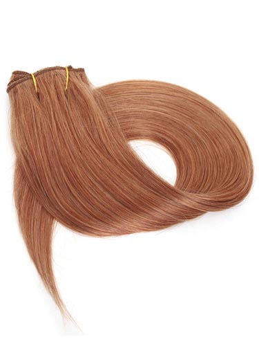 Fab Clip In Lace Weft Remy Hair Extensions (140g) #30-Auburn 20 inch