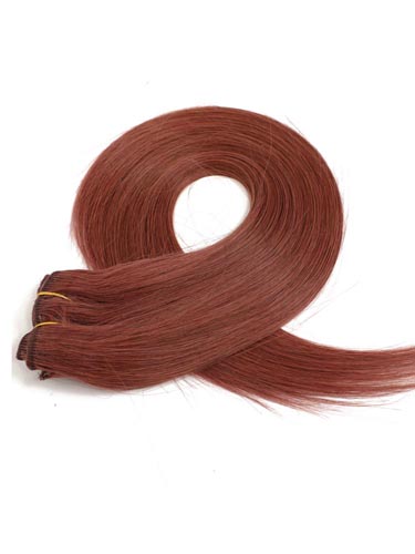 Fab Clip In Lace Weft Remy Hair Extensions (140g) #33-Rich Copper Red 20 inch