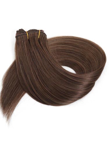 Fab Clip In Lace Weft Remy Hair Extensions (140g) #5-Dark Ash Brown 20 inch