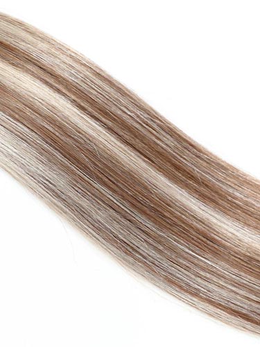 Fab Clip In Lace Weft Remy Hair Extensions (140g) #6/613-Medium Brown with Lightest Blonde Highlights 20 inch