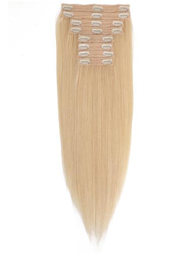 Fab Clip In Lace Weft Remy Hair Extensions (140g) #60-Platinum Blonde 20 inch