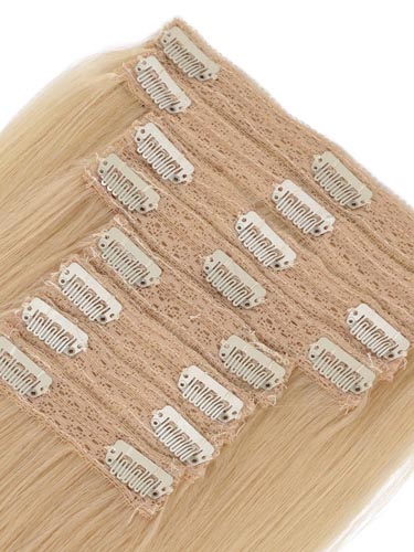 Fab Clip In Lace Weft Remy Hair Extensions (140g) #60-Platinum Blonde 20 inch