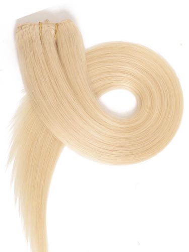 Fab Clip In Lace Weft Remy Hair Extensions (140g) #60-Platinum Blonde 20 inch