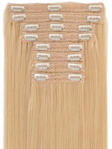 Fab Clip In Lace Weft Remy Hair Extensions (140g) #613-Lightest Blonde 20 inch