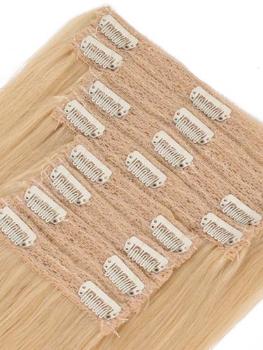 Fab Clip In Lace Weft Remy Hair Extensions (140g) #613-Lightest Blonde 20 inch