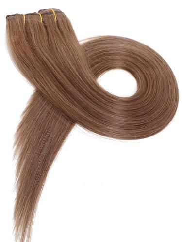 Fab Clip In Lace Weft Remy Hair Extensions (140g) #6-Medium Brown 20 inch