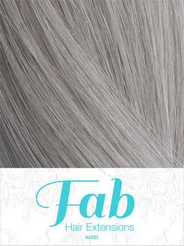 Fab Clip In One Piece Synthetic Hair Extensions - Straight #Silver Grey 4503 18 inch