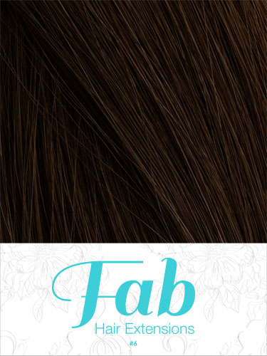 Fab Clip In One Piece Synthetic Hair Extensions - Straight #6-Medium Brown 18 inch
