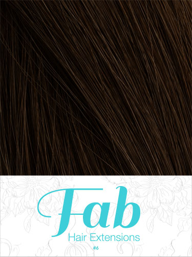 Fab Clip In One Piece Synthetic Hair Extensions - Straight #6-Medium Brown 18 inch