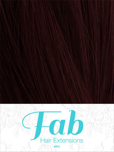 Fab Clip In One Piece Synthetic Hair Extensions - Straight #99J-Wine Red 18 inch