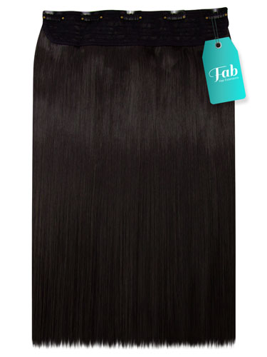 Fab Clip In One Piece Synthetic Hair Extensions - Straight #2-Darkest Brown 18 inch