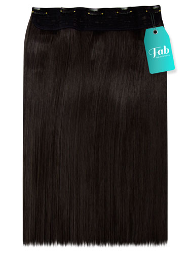 Fab Clip In One Piece Synthetic Hair Extensions - Straight #4-Chocolate Brown 18 inch