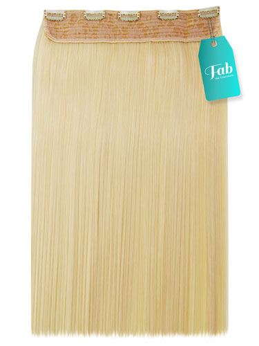 Fab Clip In One Piece Synthetic Hair Extensions - Straight #613-Lightest Blonde 18 inch