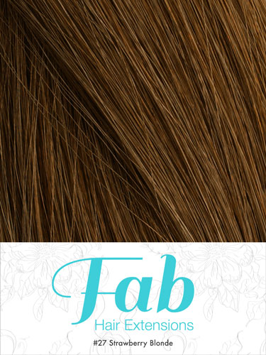Fab Clip In One Piece Synthetic Hair Extensions - Straight #27-Strawberry Blonde 18 inch