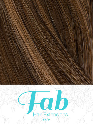 Fab Clip In One Piece Synthetic Hair Extensions - Straight #18/24-Ash Blonde with Light Blonde Mix 18 inch