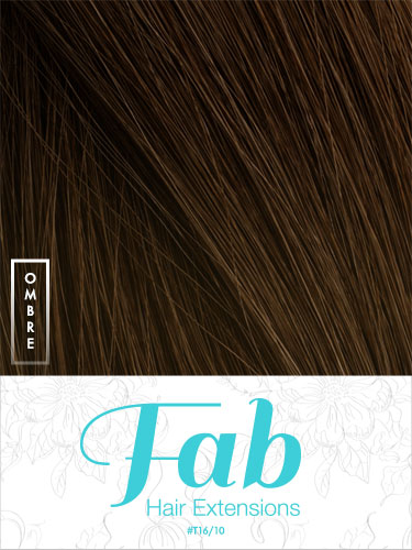 Fab Clip In One Piece Synthetic Hair Extensions - Straight #T16/10 18 inch