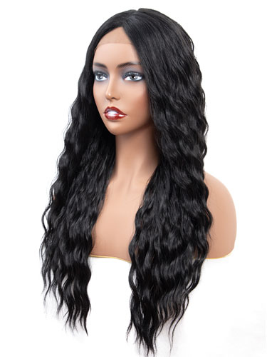 Fab Adella Mermaid Waves Natural Wig #1B-Natural Black