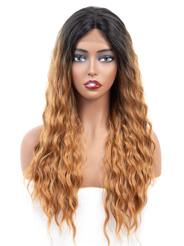 Fab Adella Mermaid Waves Natural Wig #T1B/27-Strawberry Blonde