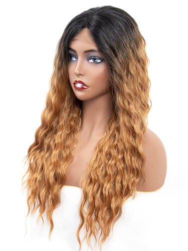 Fab Adella Mermaid Waves Natural Wig #T1B/27-Strawberry Blonde