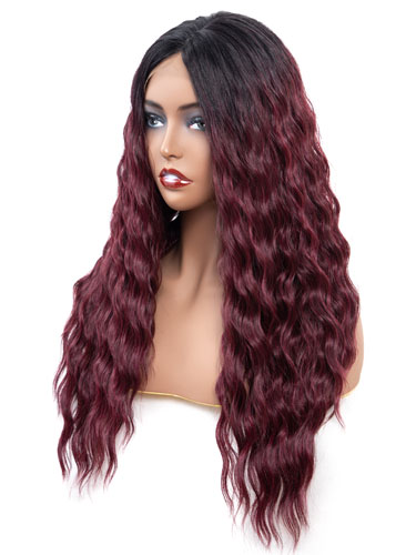 Fab Adella Mermaid Waves Natural Wig #99J-Wine Red