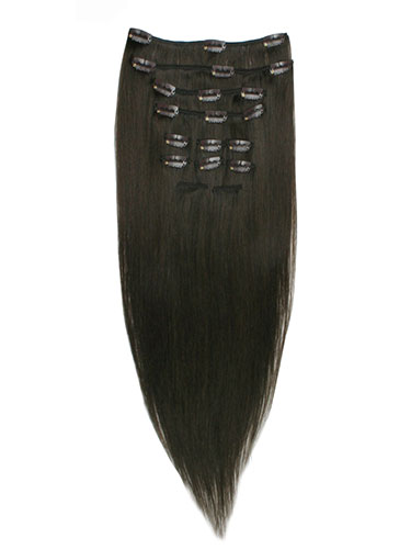 I&K Gold Clip In Straight Human Hair Extensions - Full Head