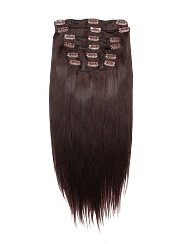 I&K Gold Clip In Straight Human Hair Extensions - Full Head