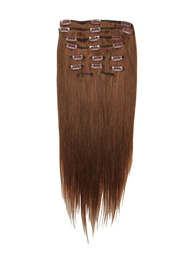 I&K Gold Clip In Straight Human Hair Extensions - Full Head