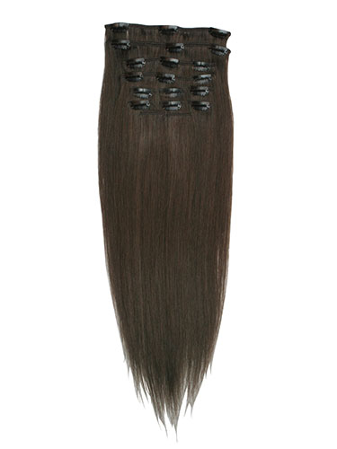 I&K Gold Clip In Straight Human Hair Extensions - Full Head