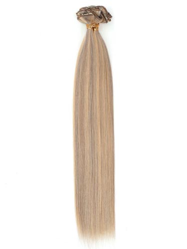 I&K Gold Clip In Straight Human Hair Extensions - Full Head #18/22 14 inch
