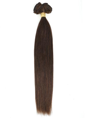 I&K Gold Clip In Straight Human Hair Extensions - Full Head #2-Darkest Brown 18 inch