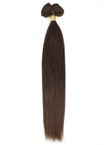 I&K Gold Clip In Straight Human Hair Extensions - Full Head #2-Darkest Brown 14 inch