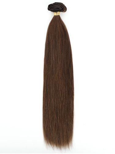I&K Gold Clip In Straight Human Hair Extensions - Full Head #4-Chocolate Brown 18 inch
