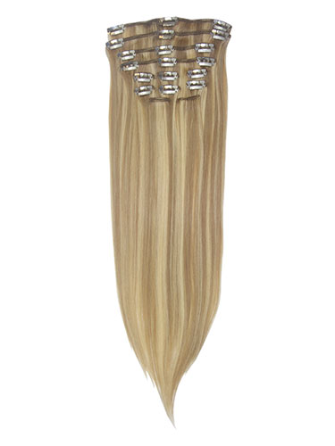 I&K Gold Clip In Straight Human Hair Extensions - Full Head #10/16 18 inch