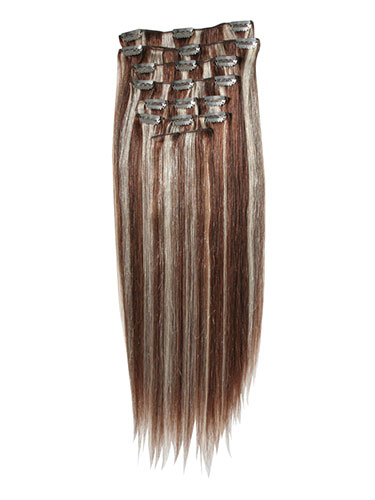 I&K Gold Clip In Straight Human Hair Extensions - Full Head