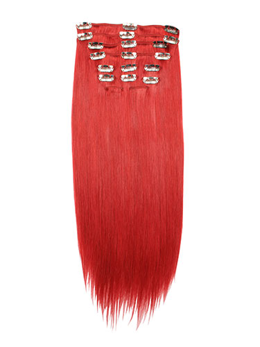 I&K Gold Clip In Straight Human Hair Extensions - Full Head #Red 14 inch