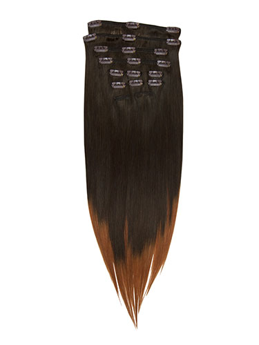 I&K Gold Clip In Straight Human Hair Extensions - Full Head