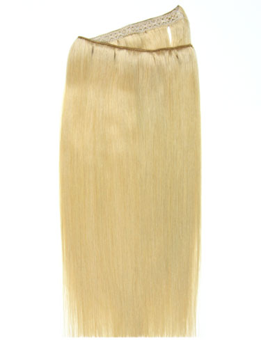 I&K Wire Quick Fit One Piece Human Hair Extensions #22-Medium Blonde 18 inch