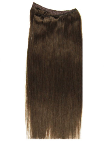 I&K Wire Quick Fit One Piece Human Hair Extensions #4-Chocolate Brown 18 inch