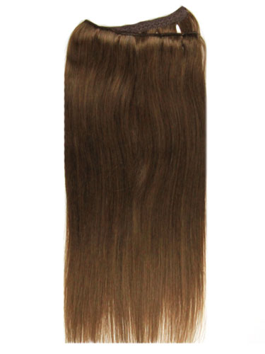 I&K Wire Quick Fit One Piece Human Hair Extensions #6-Medium Brown 18 inch