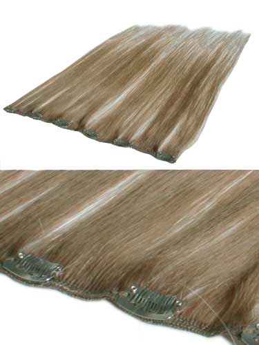 I&K Clip In Human Hair Extensions - Quick Length Piece #18-Ash Blonde 18 inch