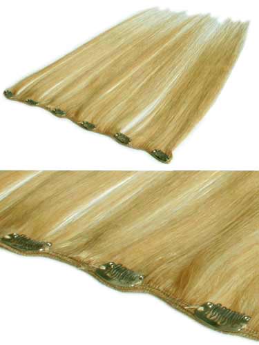 I&K Clip In Human Hair Extensions - Quick Length Piece #20-Dark Blonde 18 inch