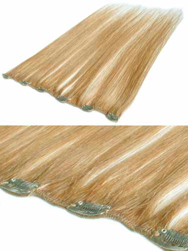 I&K Clip In Human Hair Extensions - Quick Length Piece #27-Strawberry Blonde 18 inch