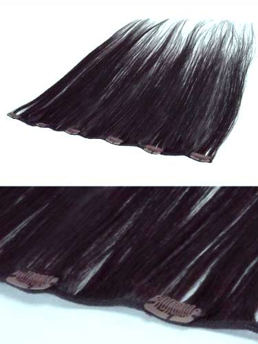 I&K Clip In Human Hair Extensions - Quick Length Piece #32-Dark Reddish Wine 18 inch