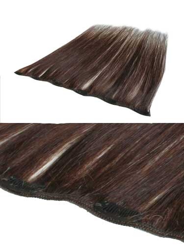 I&K Clip In Human Hair Extensions - Quick Length Piece #4-Chocolate Brown 18 inch